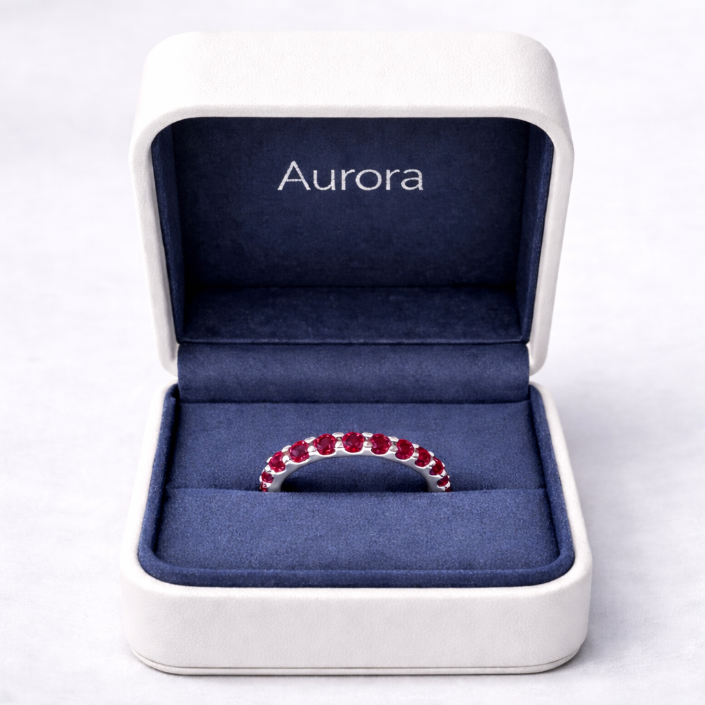 Aurora Signature Eternity Ring – 3 mm Ruby | 925 Sterling Silver