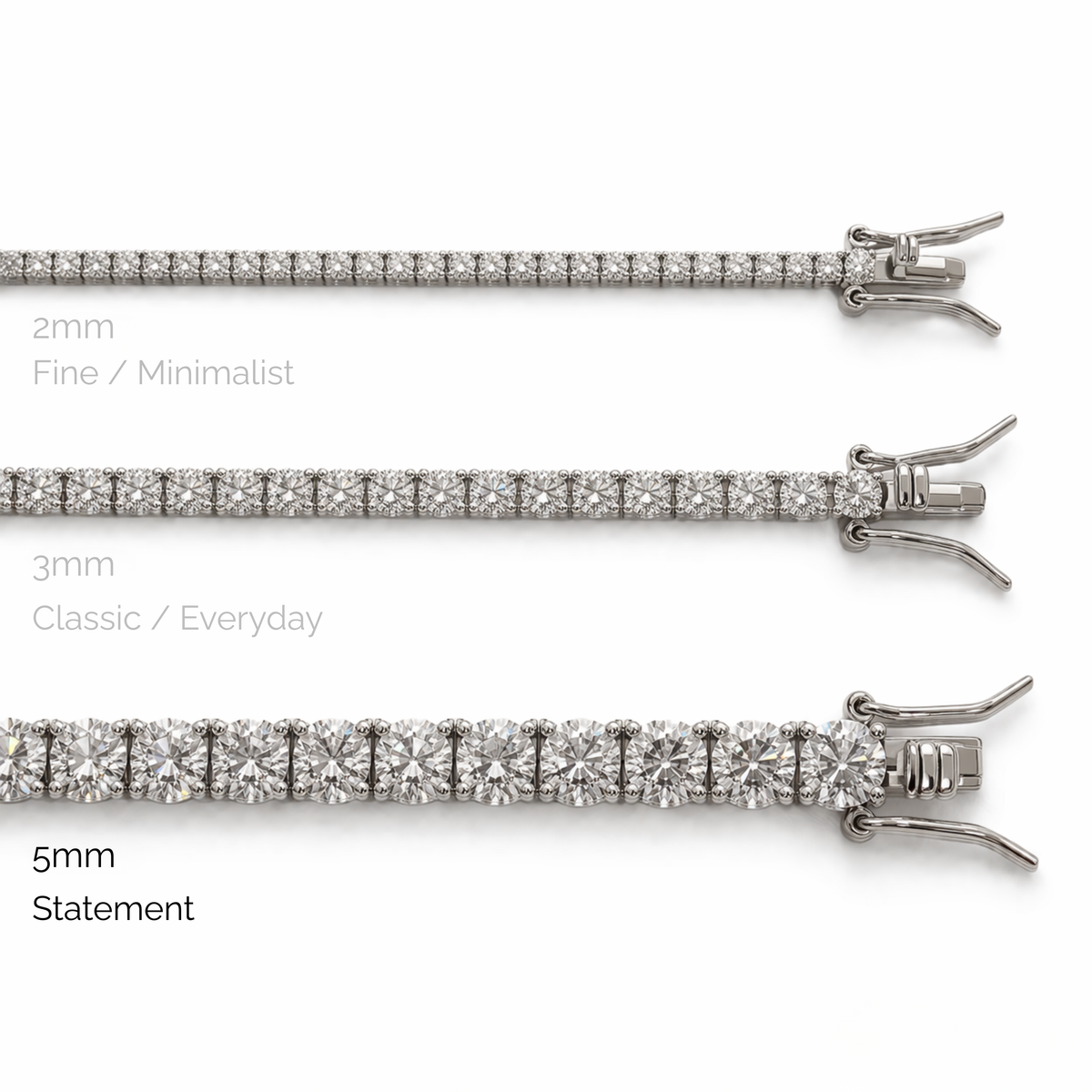 Aurora Statement Tennis Chain – 5mm Moissanite | 925 Sterling Silver