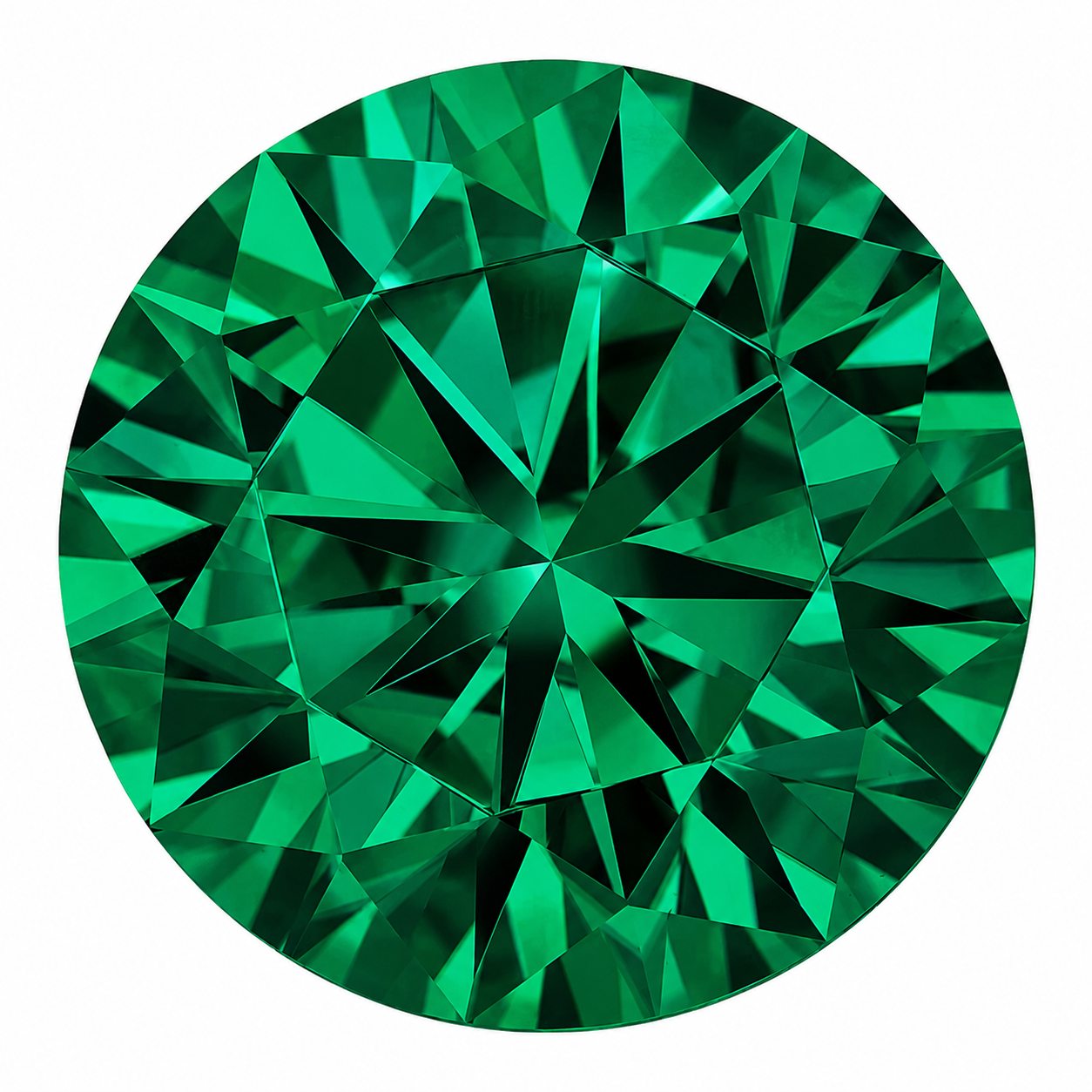 5mm Round Brilliant Lab-Grown Emerald with Display Case