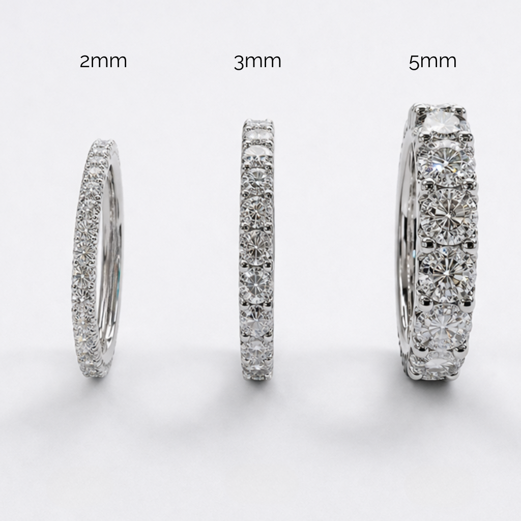 Aurora Statement Eternity Ring – 5 mm Moissanite | 925 Sterling Silver