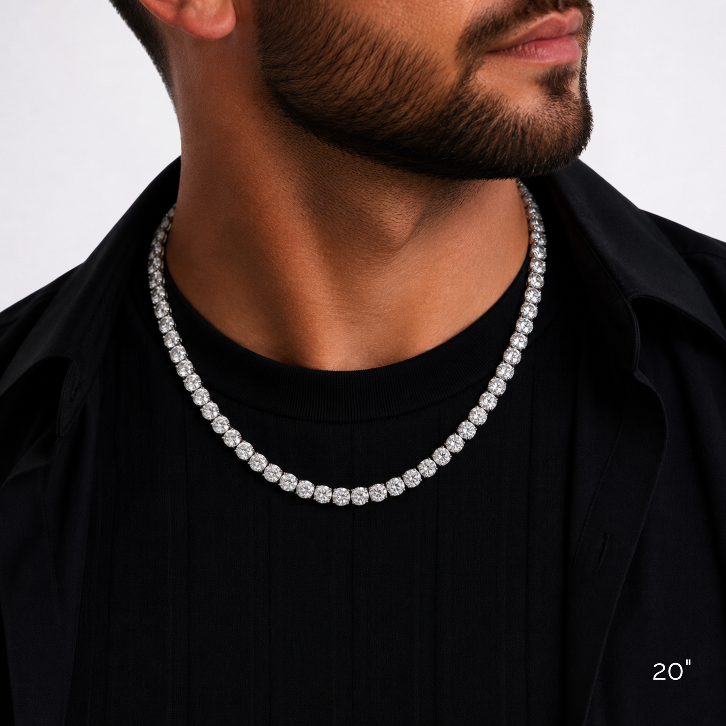 Aurora Statement Tennis Chain – 5 mm Moissanite | 925 Sterling Silver