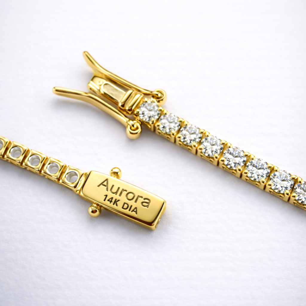Collar Fino Aurora de Tenis – Diamantes de 2 mm | Oro Amarillo de 14K