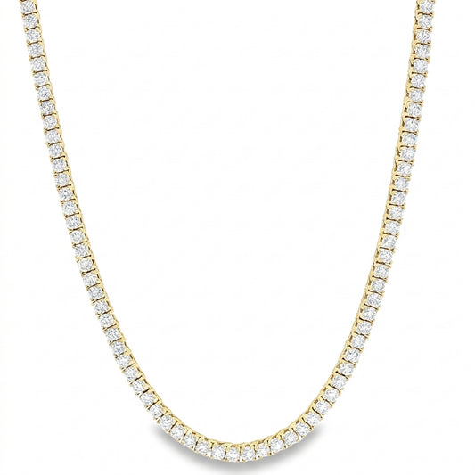 Aurora Minimalist Tennis Necklace – 2mm Diamond | 14K Yellow Gold
