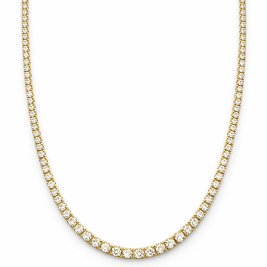 Aurora Fine Tennis Necklace – 2 mm Diamond | 14K Yellow Gold