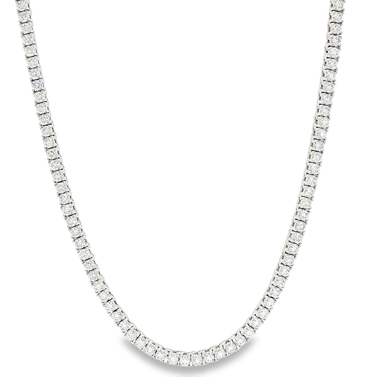 Aurora Minimalist Tennis Necklace – 2mm Diamond | 925 Sterling Silver