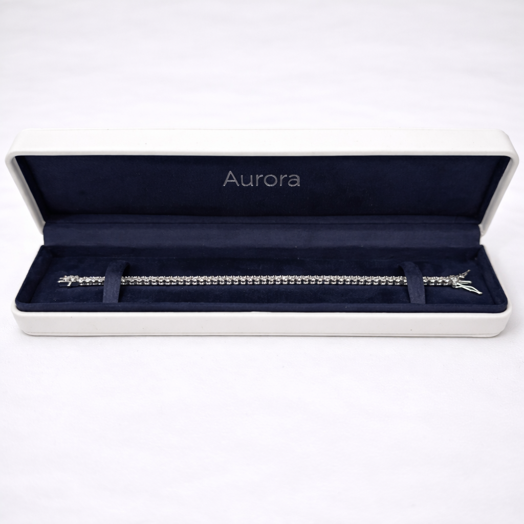 Aurora Fine Tennis Bracelet – 2 mm Moissanite | 925 Sterling Silver