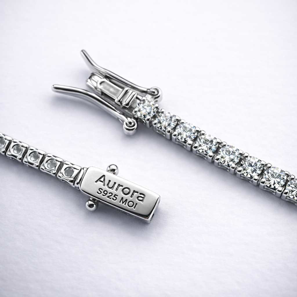 Cadena de Tenis Aurora Signature – Moissanita de 3 mm | Plata de Ley 925
