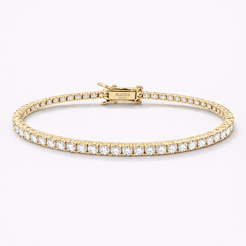 Aurora Signature Tennis Bracelet – 3 mm Diamond | 14K Yellow Gold