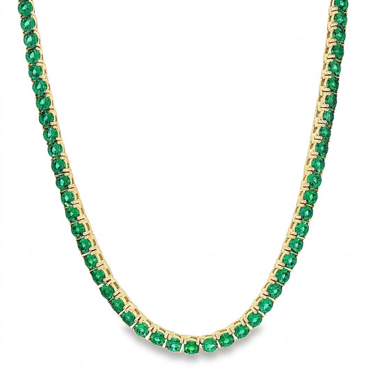 Aurora Everyday Tennis Chain – 3mm Emerald | 14K Yellow Gold
