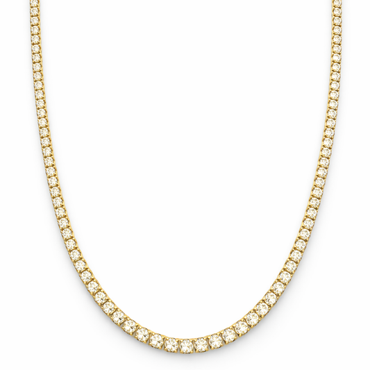 Aurora Signature Tennis Chain – 3 mm Moissanite | 14K Yellow Gold