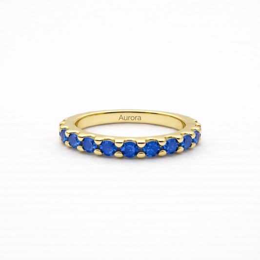 Aurora Signature Eternity Ring – 3 mm Sapphire | 14K Yellow Gold
