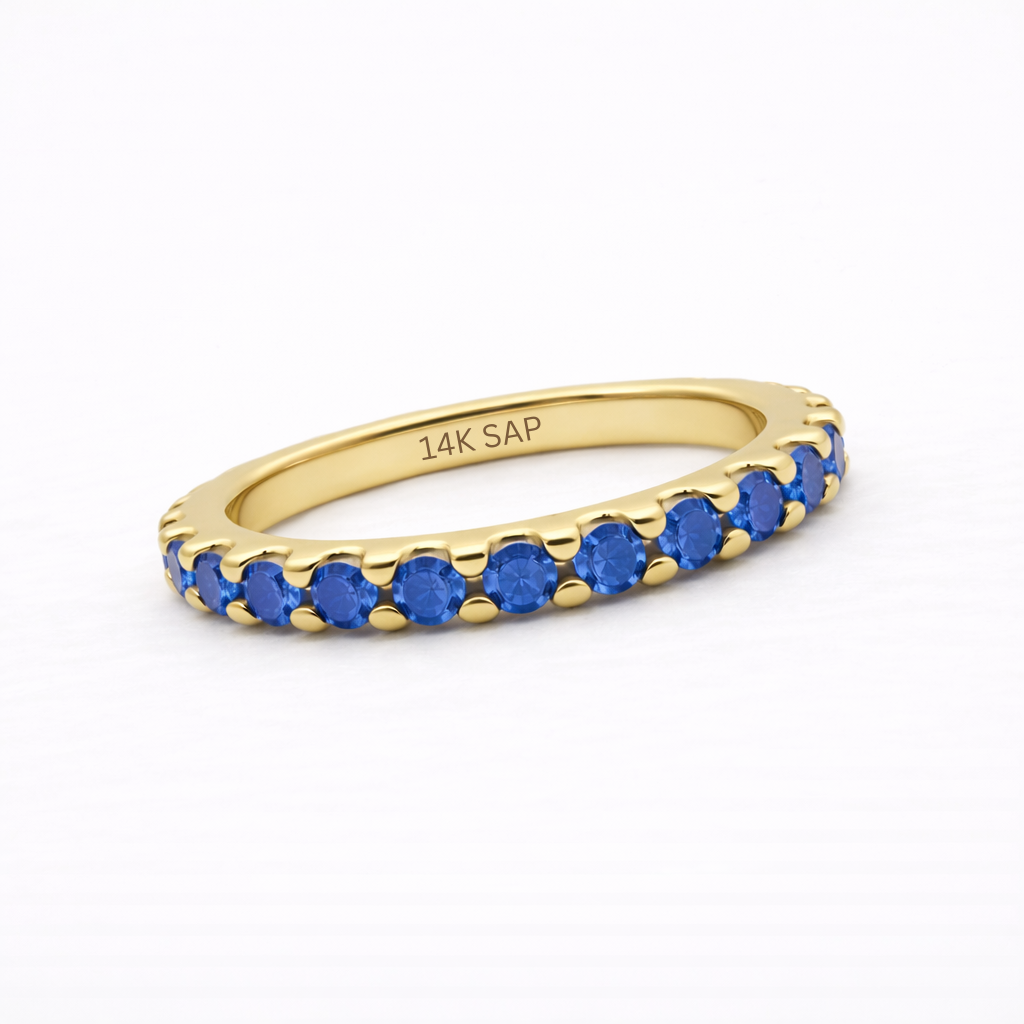 Aurora Signature Eternity Ring – 3 mm Sapphire | 14K Yellow Gold