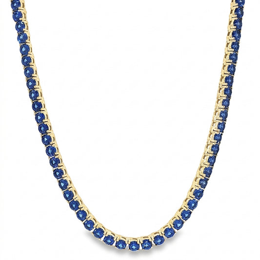 Aurora Everyday Tennis Chain – 3mm Sapphire | 14K Yellow Gold