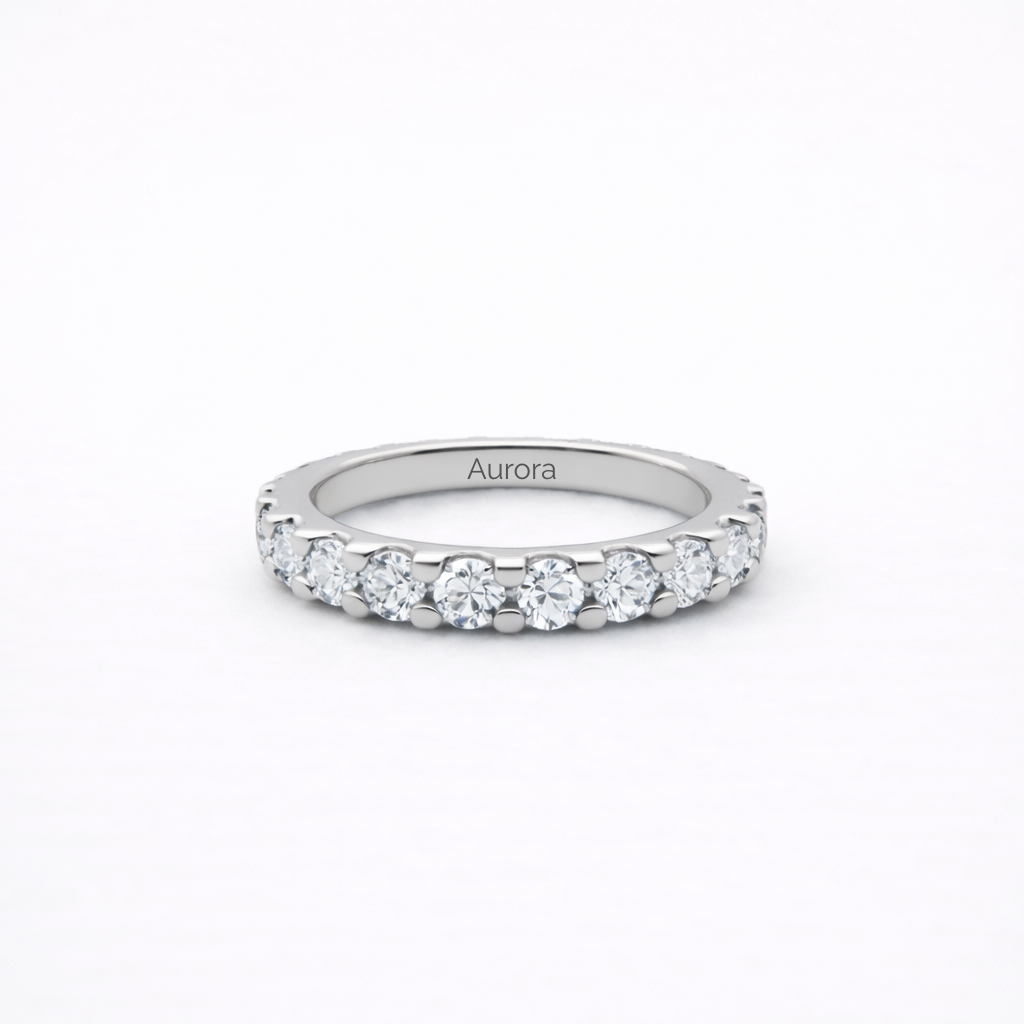 Aurora Signature Eternity Ring – 3 mm Moissanite | 925 Sterling Silver