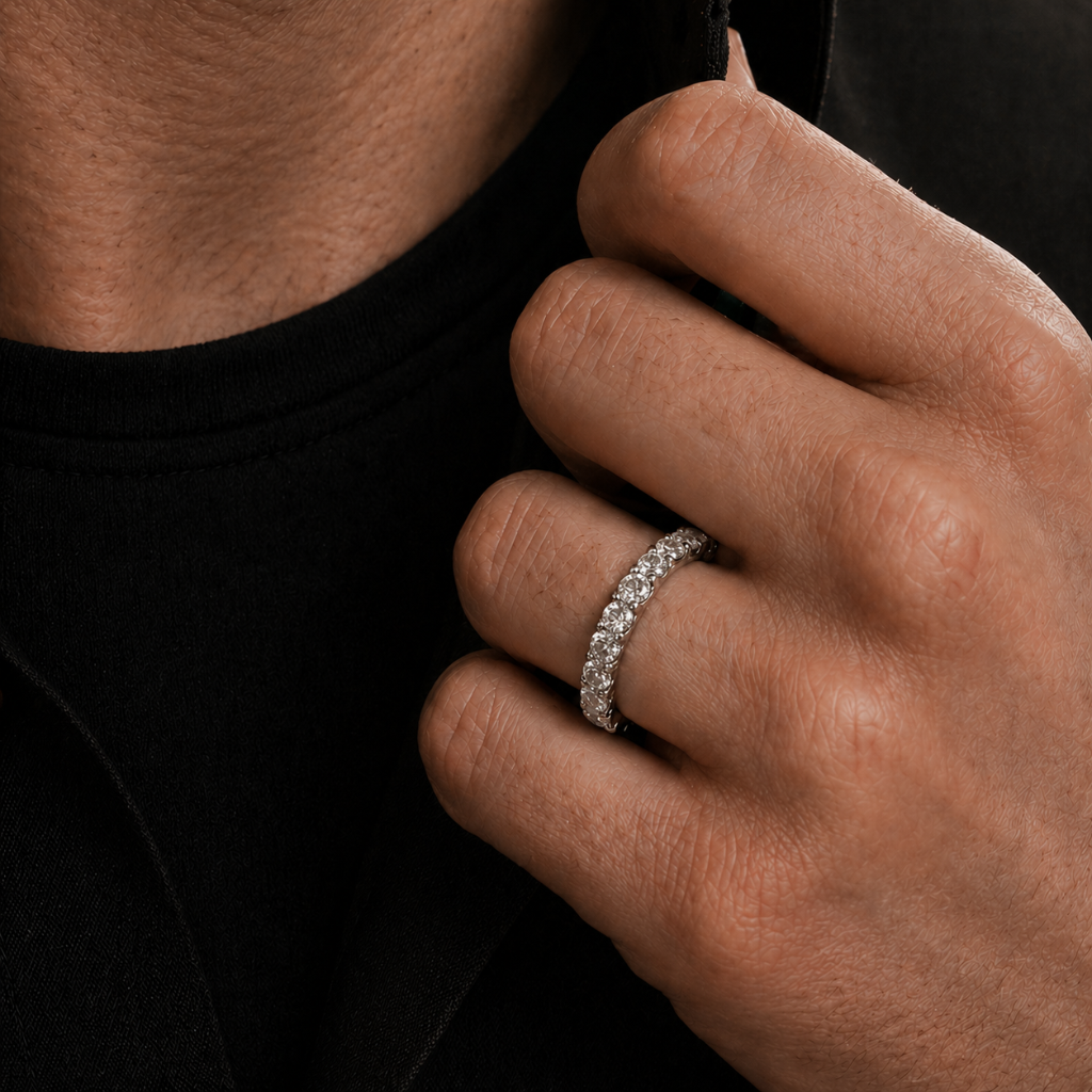 Aurora Signature Eternity Ring – 3 mm Moissanite | 925 Sterling Silver