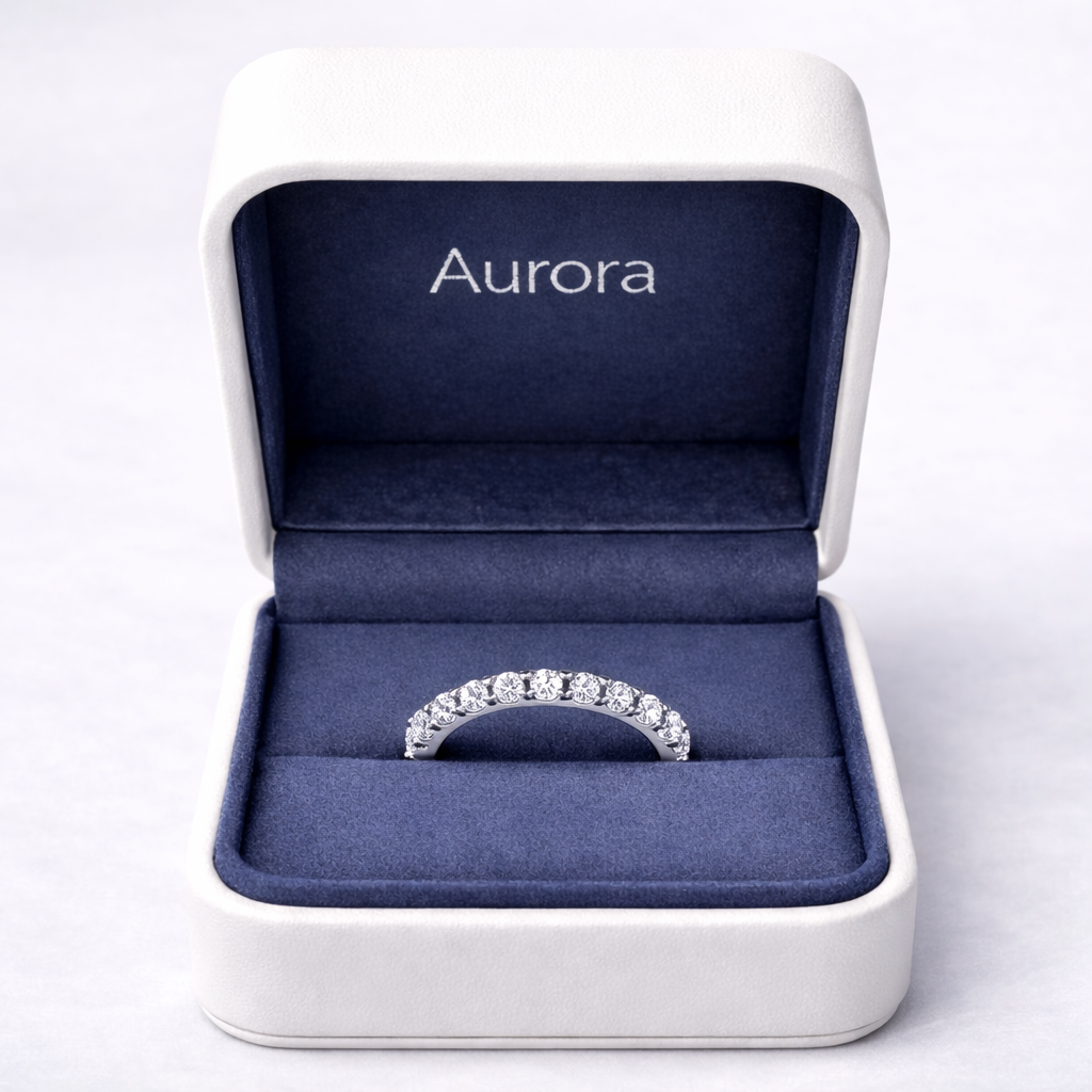 Aurora Signature Eternity Ring – 3 mm Moissanite | 925 Sterling Silver