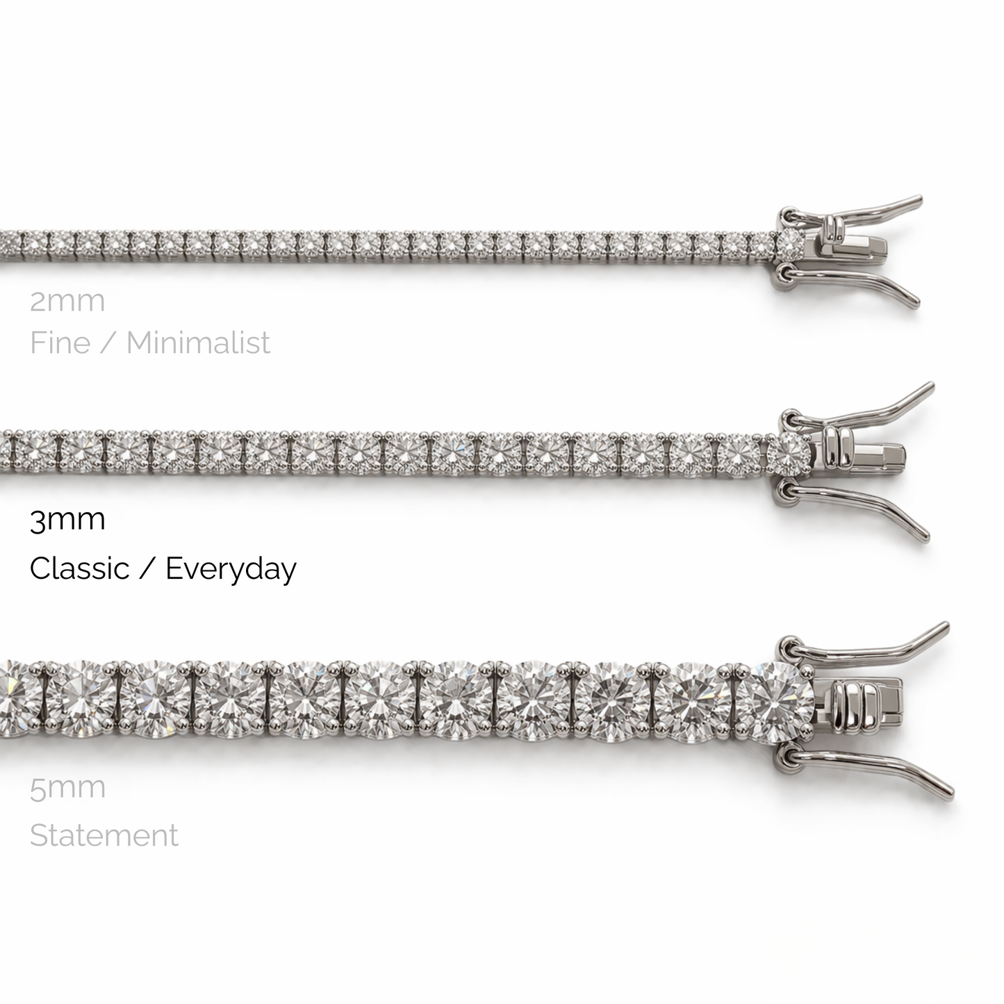 Aurora Signature Tennis Bracelet – 3 mm Moissanite | 925 Sterling Silver