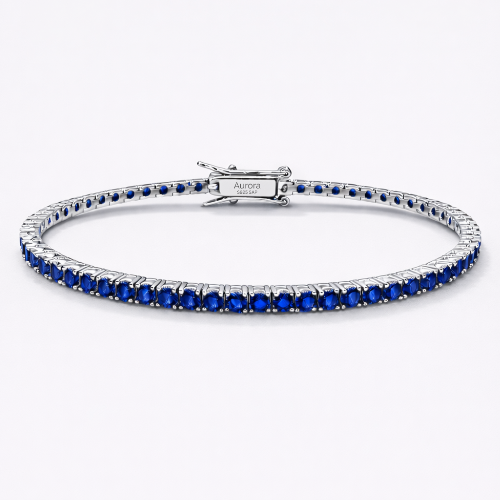 Aurora Signature Tennis Bracelet – 3 mm Sapphire | 925 Sterling Silver