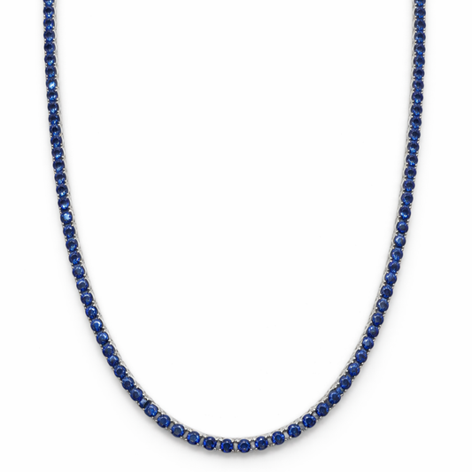 Aurora Signature Tennis Chain – 3 mm Sapphire | 925 Sterling Silver