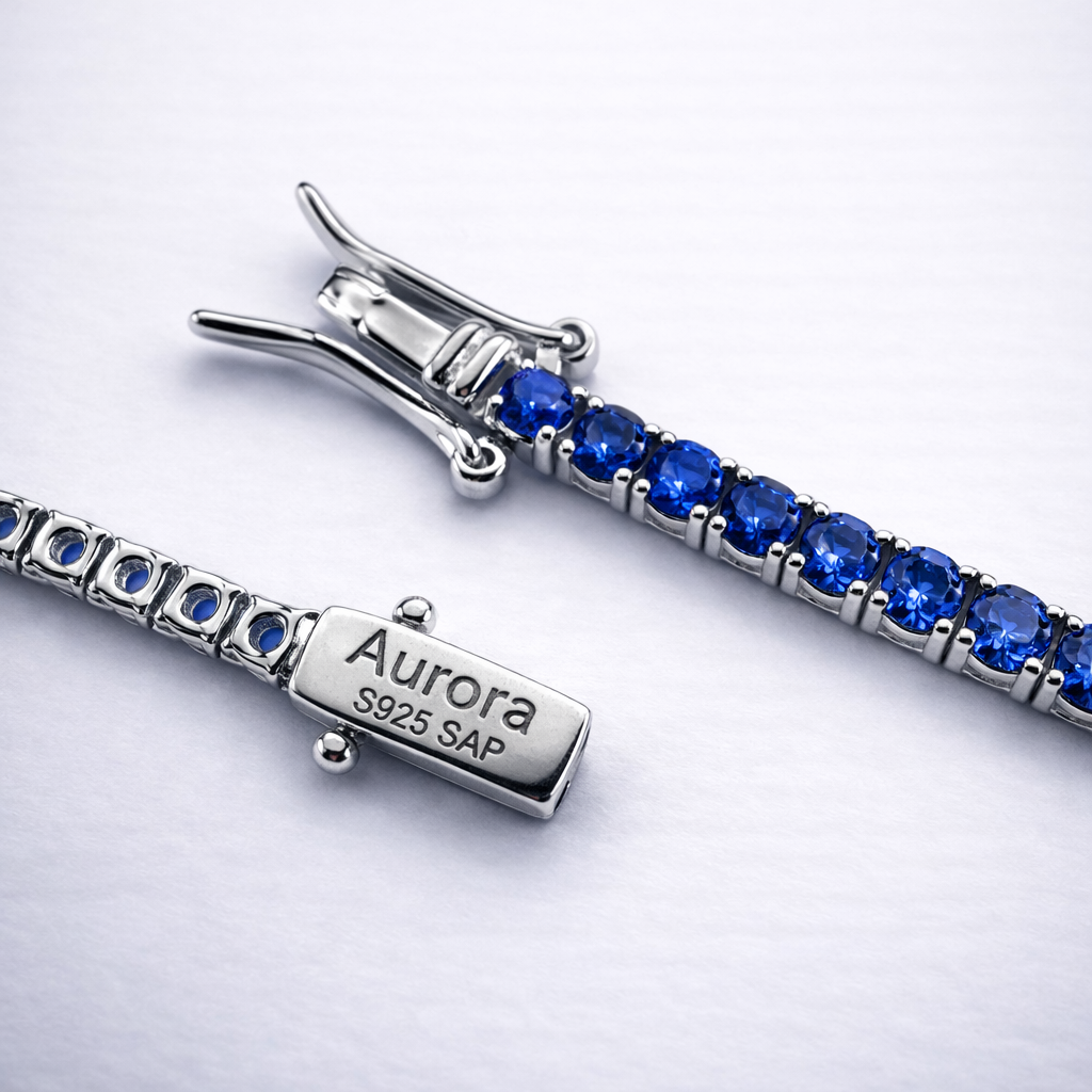 Aurora Signature Tennis Bracelet – 3 mm Sapphire | 925 Sterling Silver