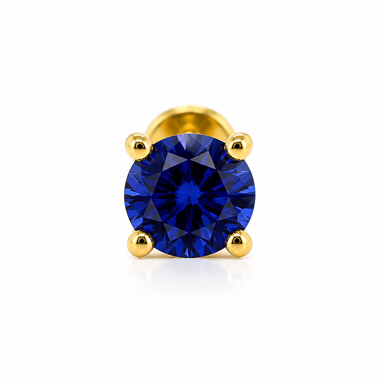 Pendientes de botón Aurora Fine Solitario Moissanita – 5 mm | Oro amarillo de 14K