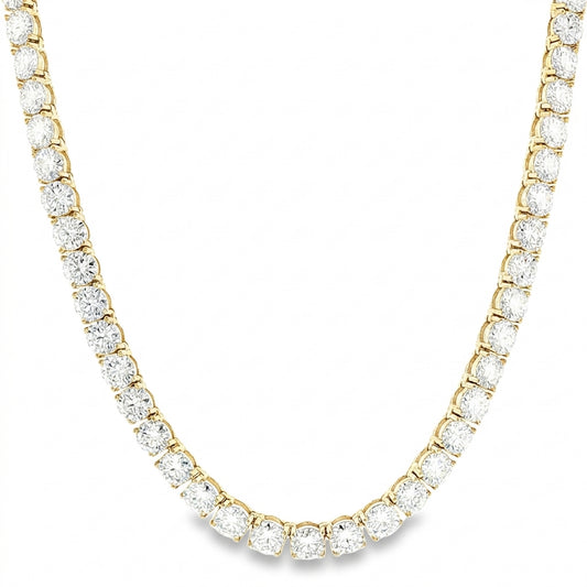 Aurora Statement Tennis Chain – 5mm Moissanite | 14K Yellow Gold