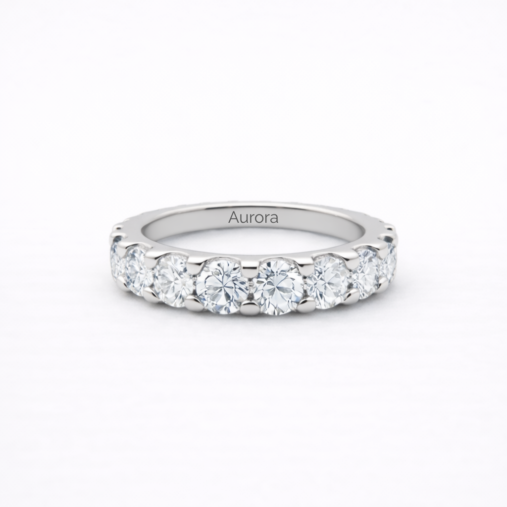 Aurora Statement Eternity Ring – 5 mm Moissanite | 925 Sterling Silver