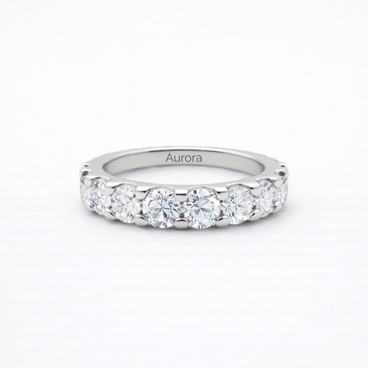 Aurora Statement Eternity Ring – 5 mm Moissanite | 925 Sterling Silver
