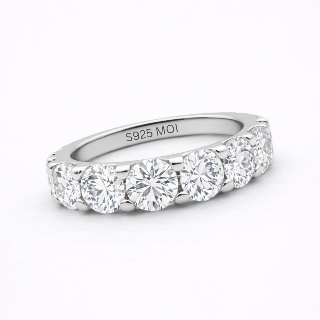 Aurora Statement Eternity Ring – 5 mm Moissanite | 925 Sterling Silver