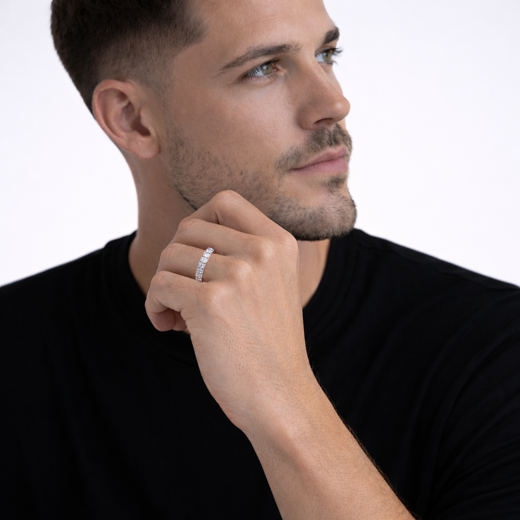 Aurora Statement Eternity Ring – 5 mm Moissanite | 925 Sterling Silver