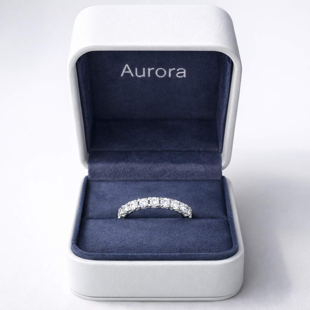 Aurora Statement Eternity Ring – 5 mm Moissanite | 925 Sterling Silver