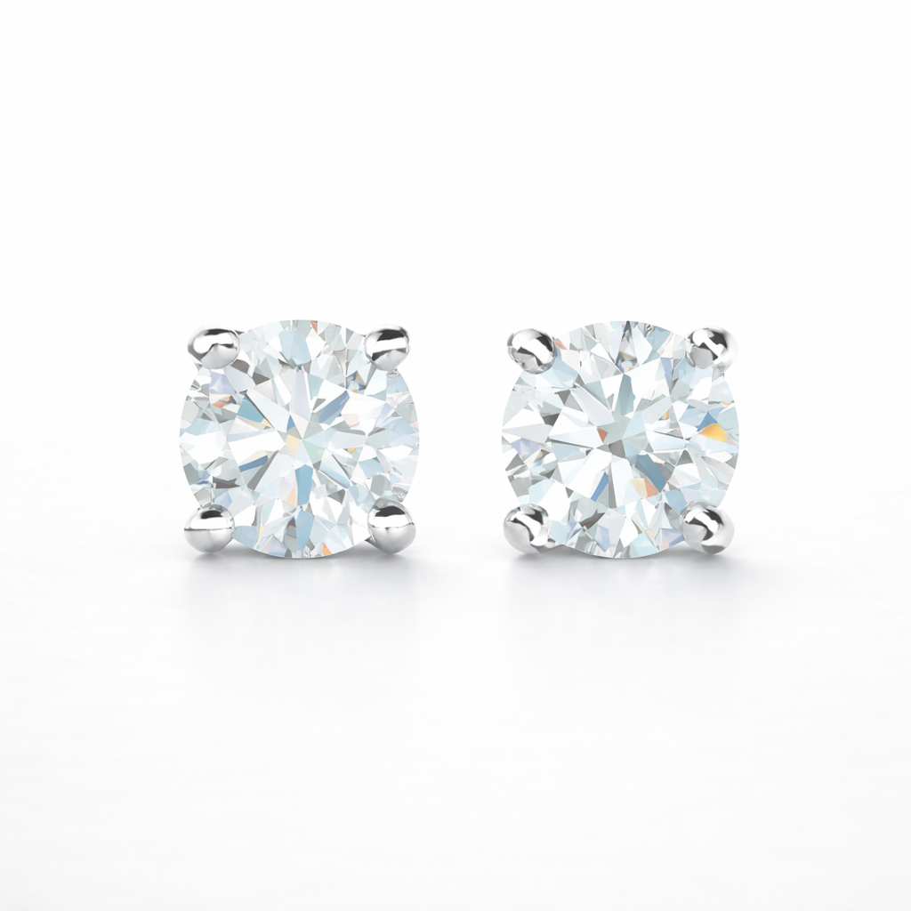 Aurora Fine Moissanite Solitaire Stud Earrings – 5 mm | 925 Sterling Silver