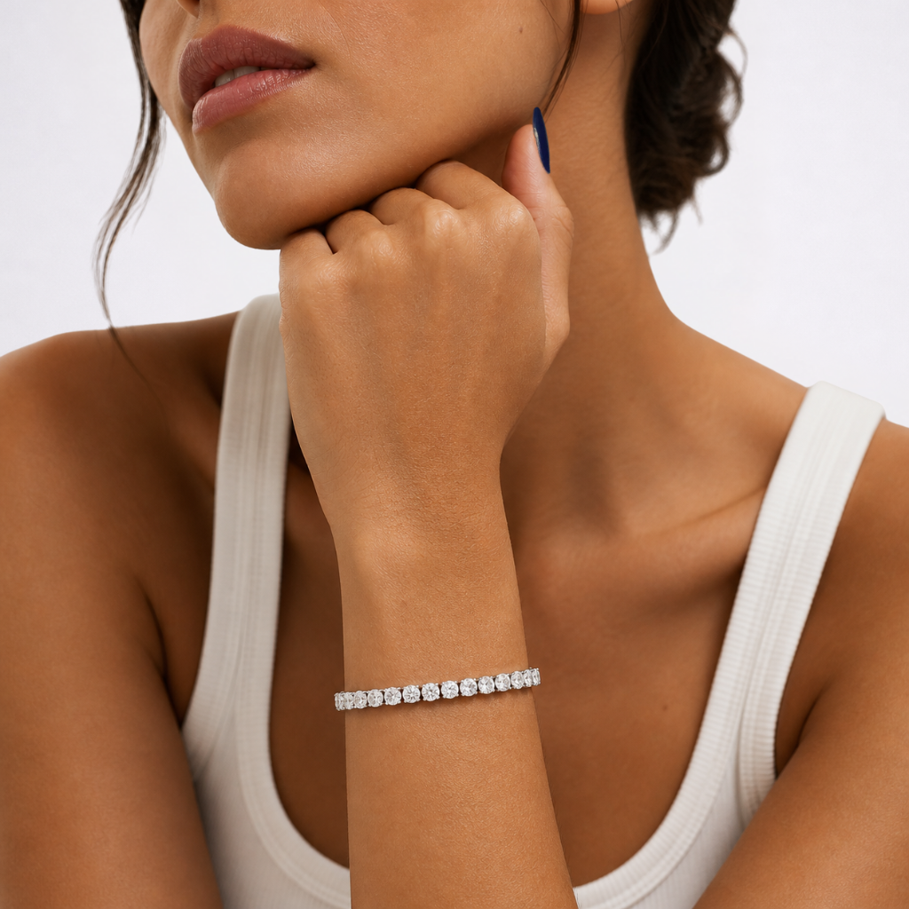 Aurora Statement Tennis Bracelet – 5 mm Moissanite | 925 Sterling Silver