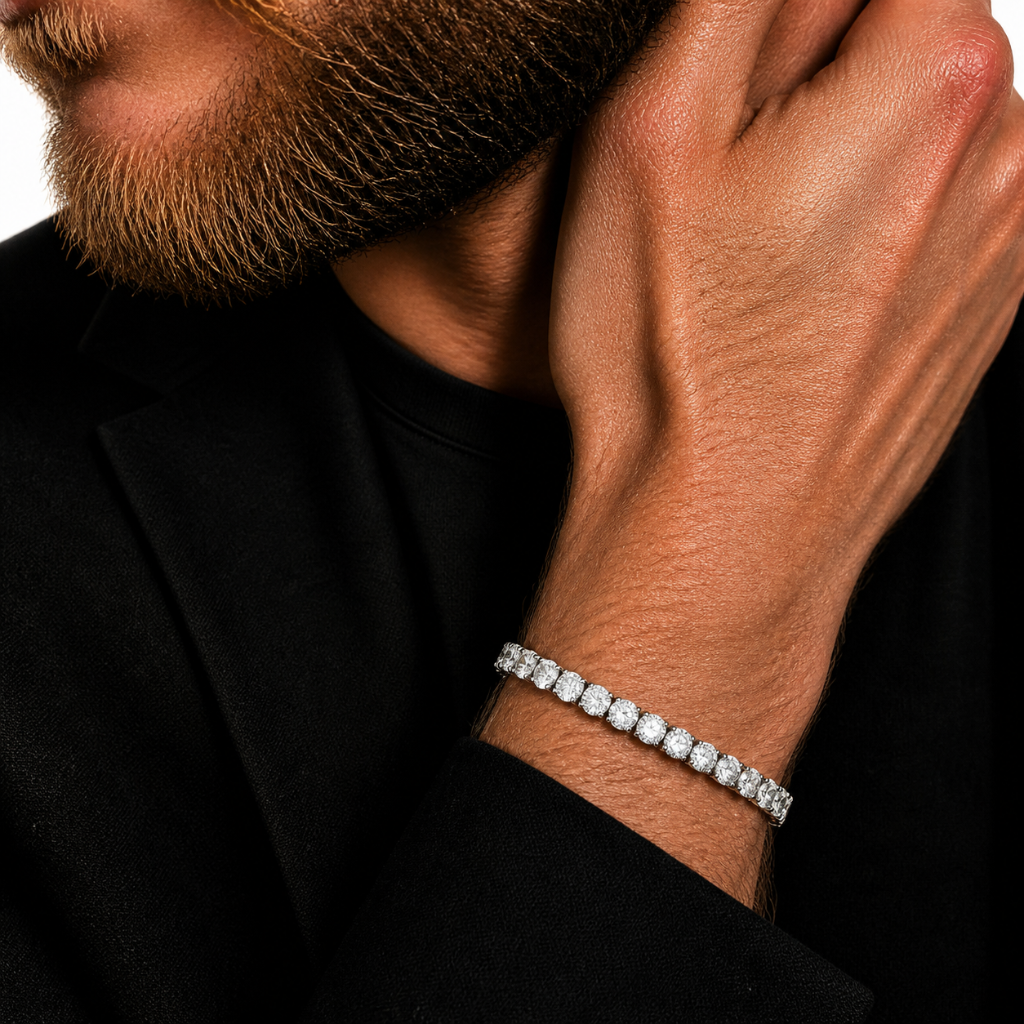 Aurora Statement Tennis Bracelet – 5 mm Moissanite | 925 Sterling Silver