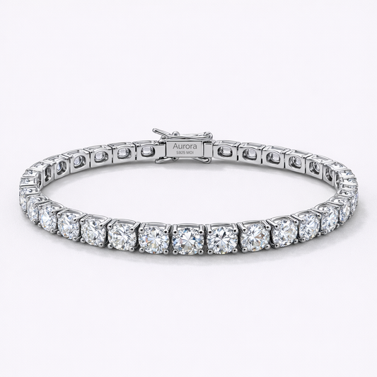 Aurora Statement Tennis Bracelet – 5 mm Moissanite | 925 Sterling Silver