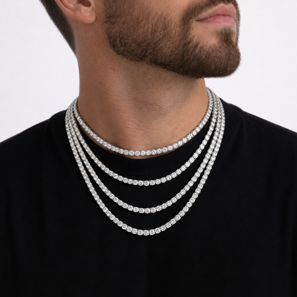 Aurora Statement Tennis Chain – 5 mm Moissanite | 925 Sterling Silver