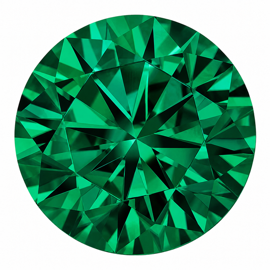 5mm Round Brilliant Lab-Grown Emerald with Display Case