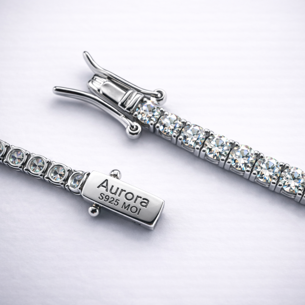 Aurora Statement Tennis Bracelet – 5 mm Moissanite | 925 Sterling Silver