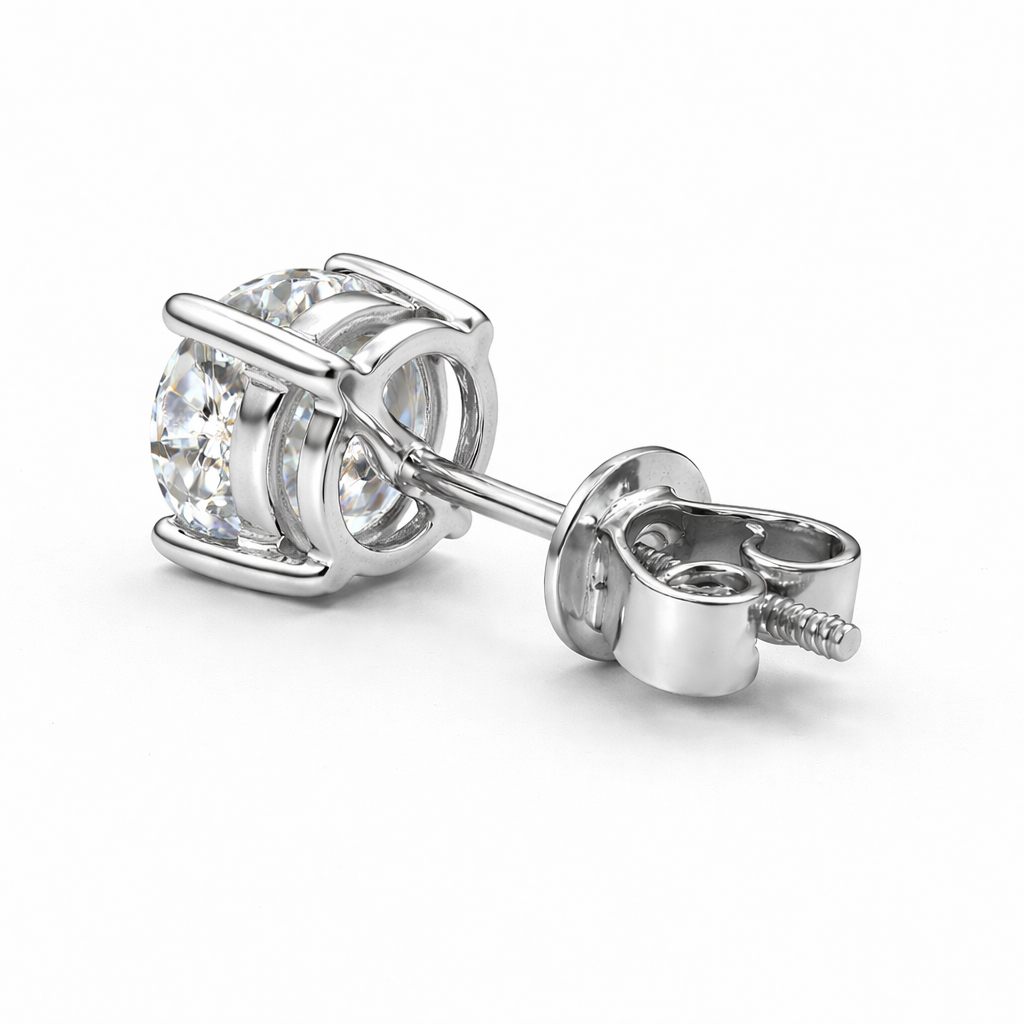 Aurora Statement Diamond Solitaire Stud Earrings – 7.5 mm | 925 Sterling Silver