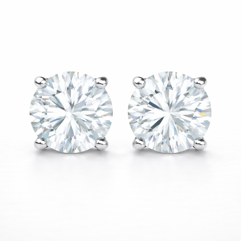 Aurora Statement Moissanite Solitaire Stud Earrings – 7.5 mm | 925 Sterling Silver