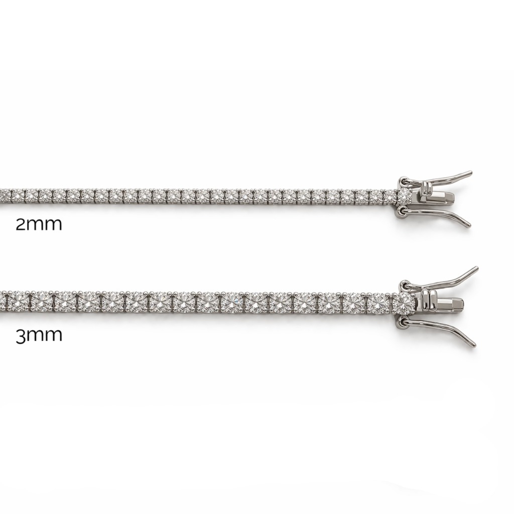 Cadena fina de tenis Aurora – Diamante de 2 mm | Plata de ley 925